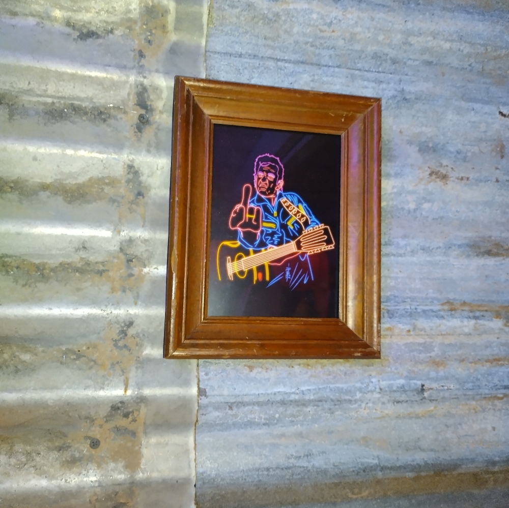 Neon Johnny Cash Framed Art Print By Neon Nicho